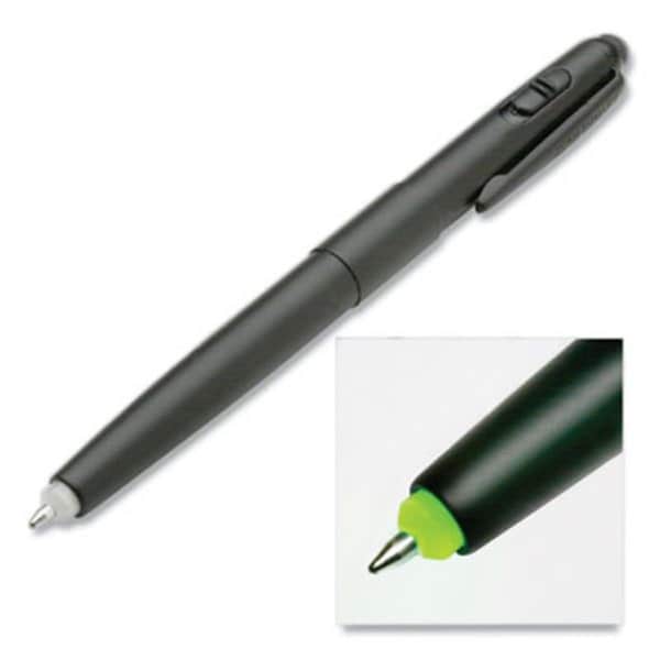 Made-To-Stick Medium 1 mm Skilcraft Luminator Ballpoint Pen & Flashlight, Green LED, Retractable, Black Barrel MA2656808 - main
